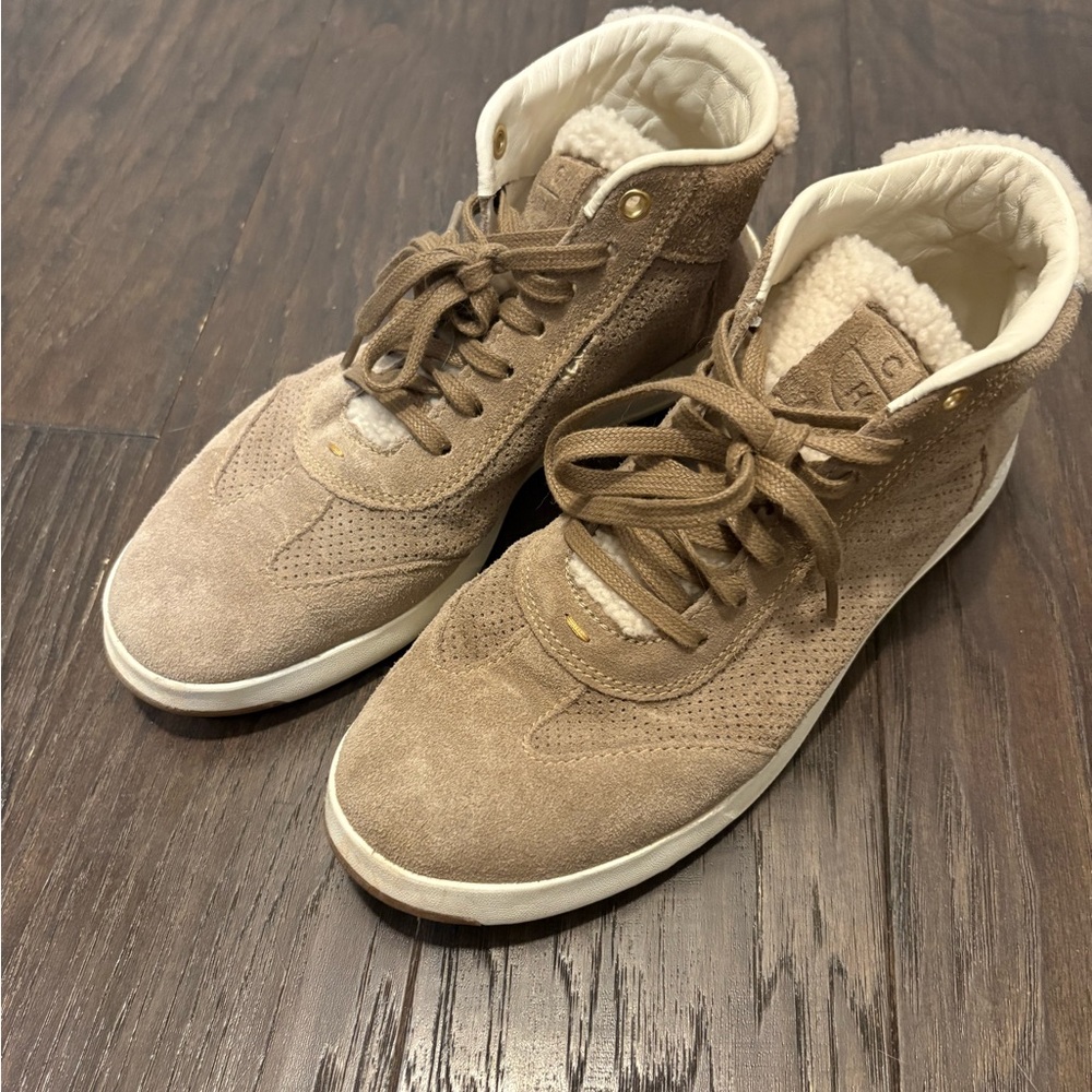 Cole Haan Tan and White Sneakers with Classic Silhouette